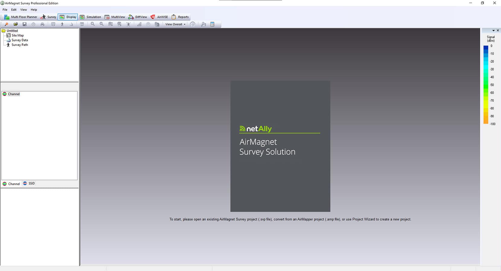 AirMagnet Survey Home Screen