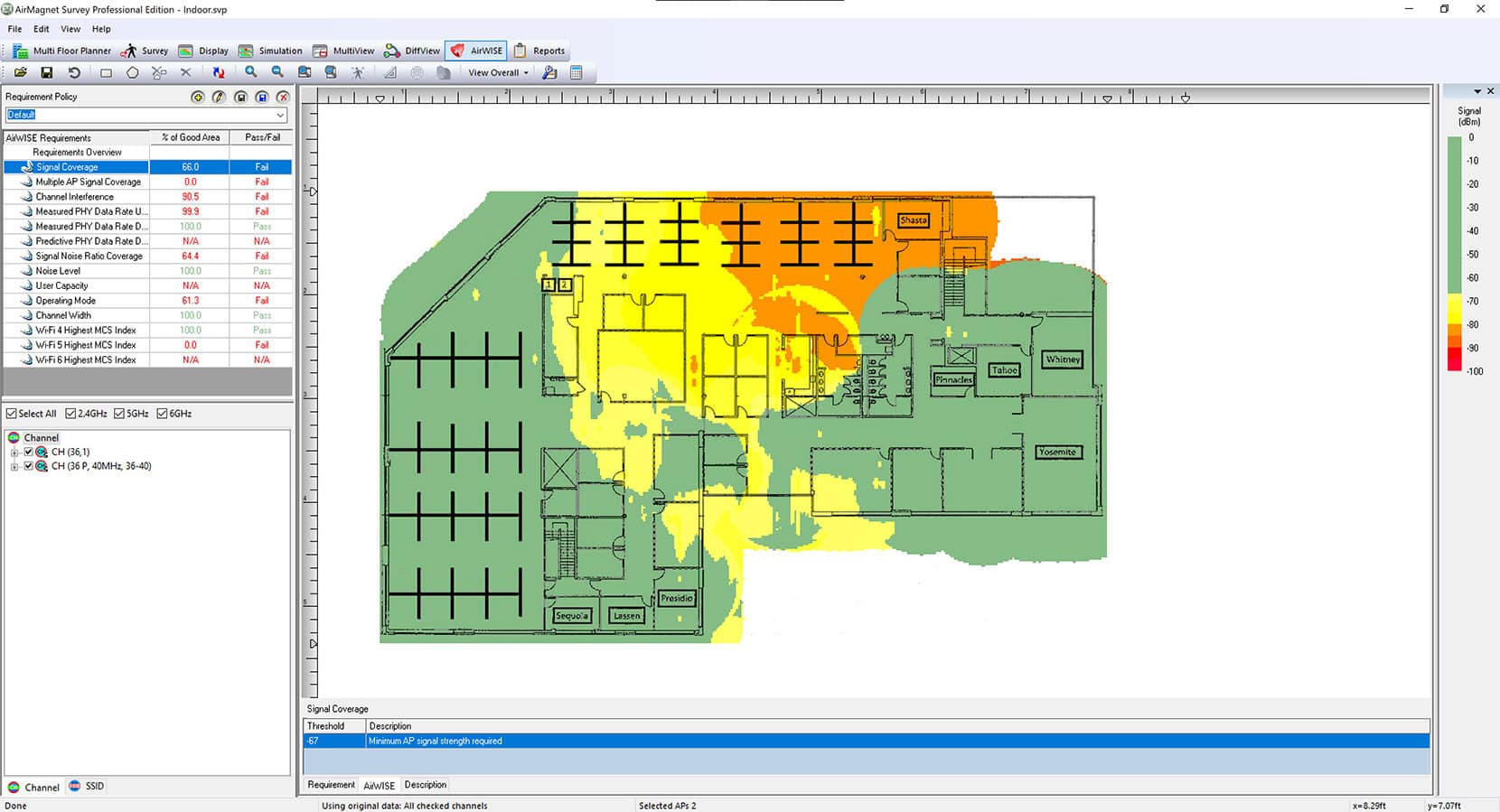 AirMagnet Planner Home Screen