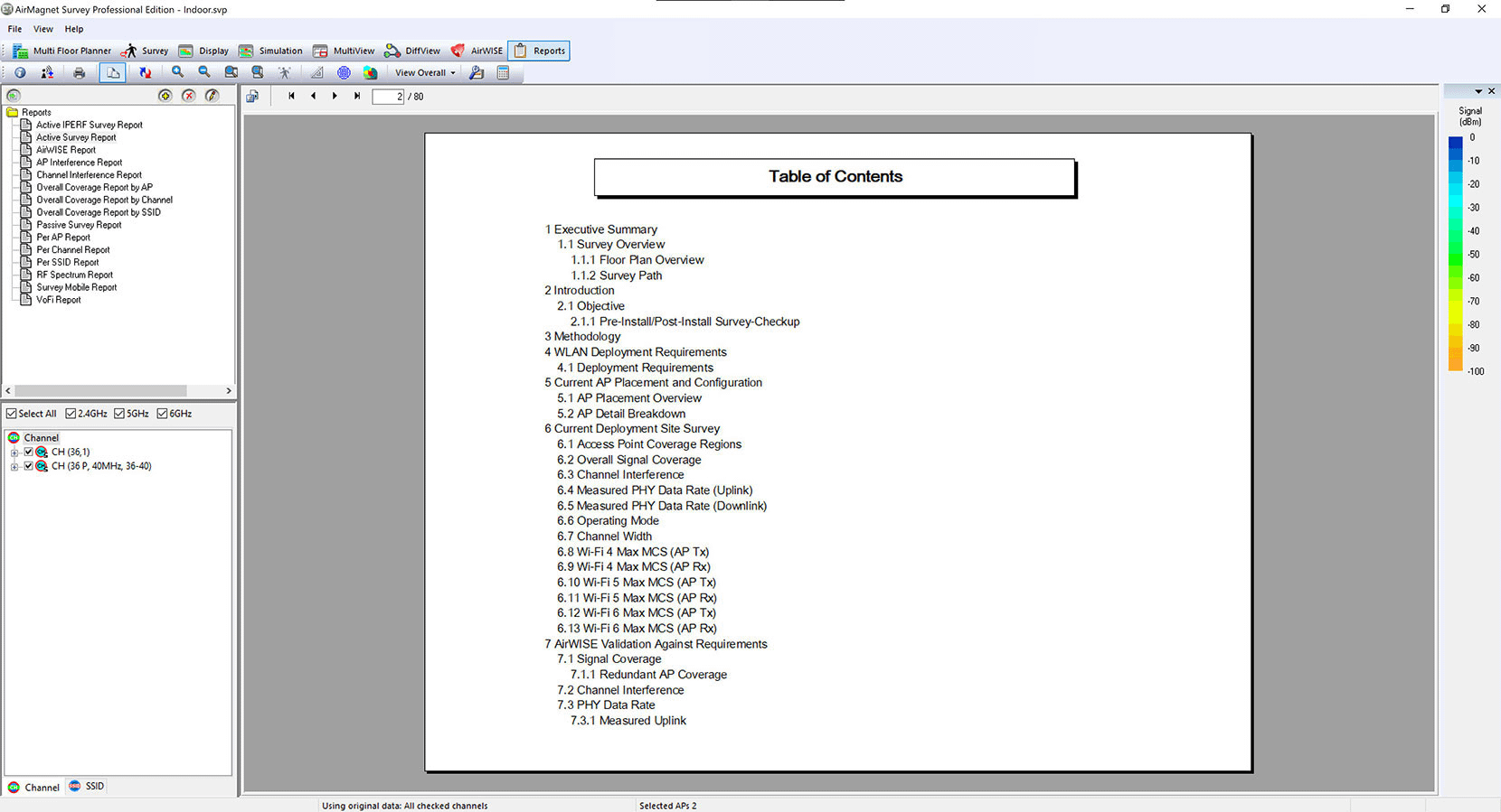 AirMagnet Planner Home Screen