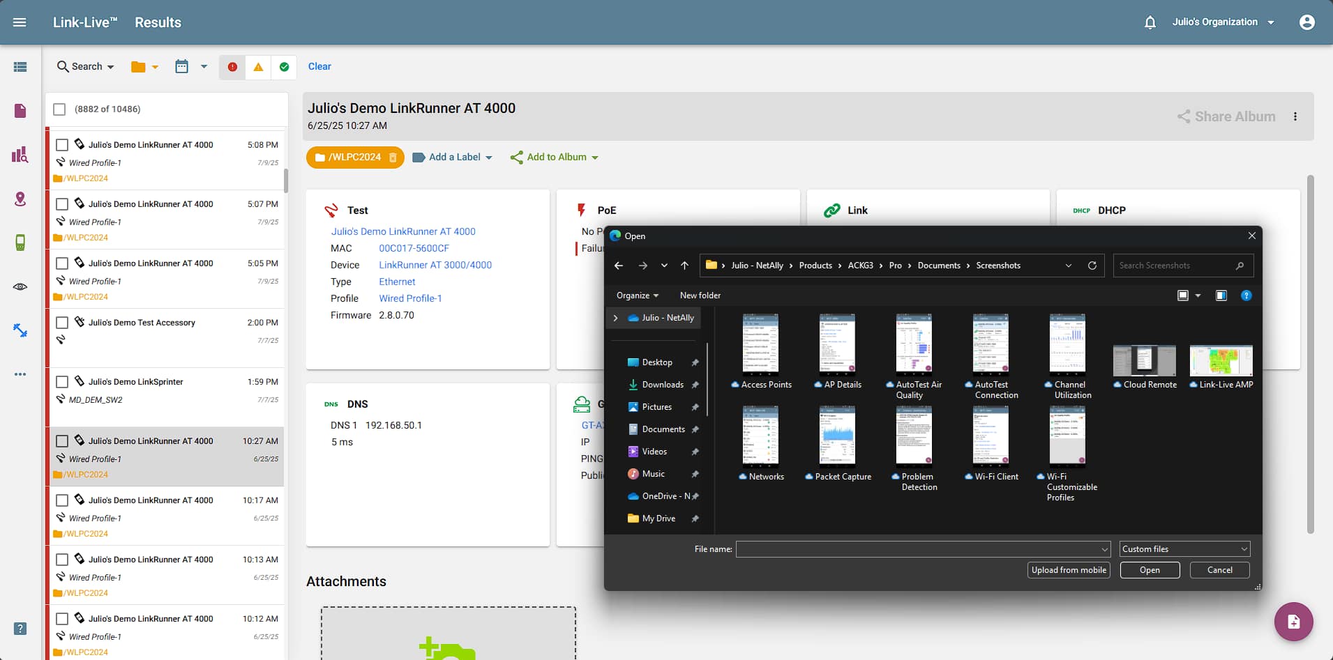 AirMagnet Planner Home Screen
