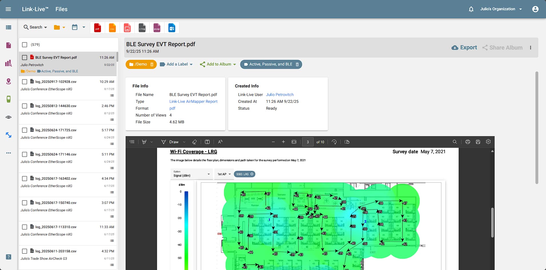 AirMagnet Planner Home Screen