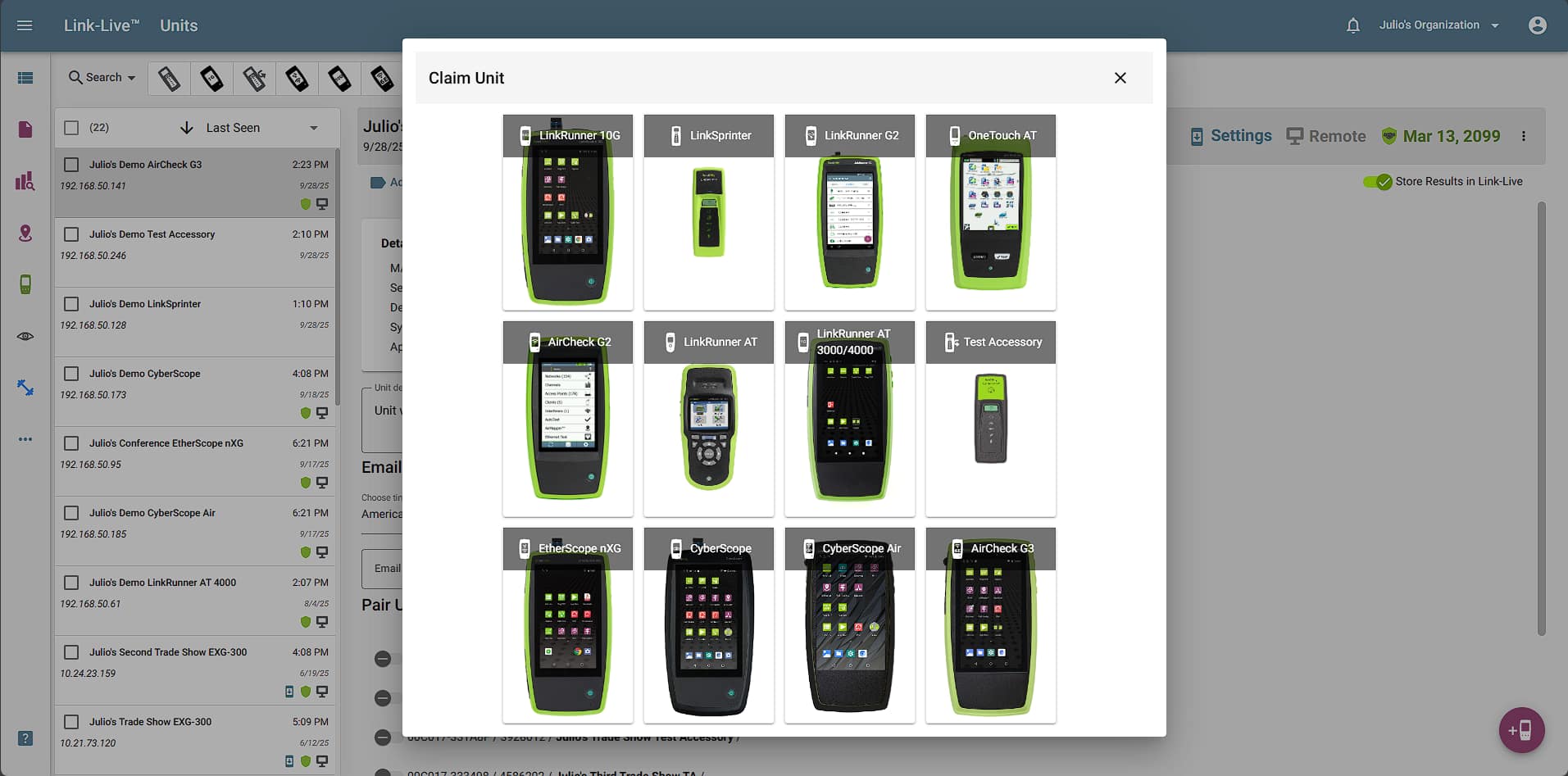 AirMagnet Planner Home Screen