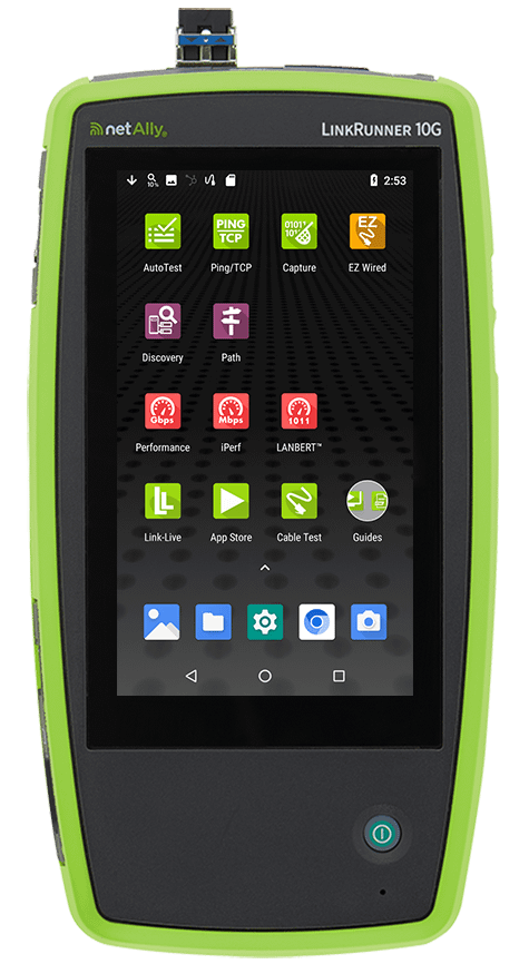 LinkRunner 10G Home Screen