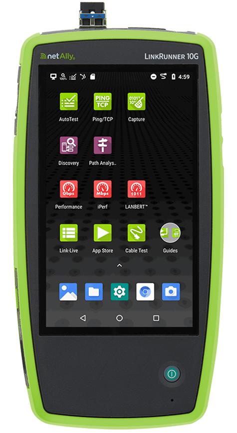 LinkRunner 10G Home Screen