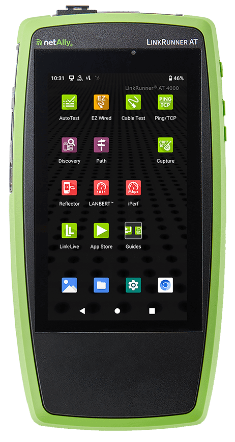 LinkRunner 10G Home Screen