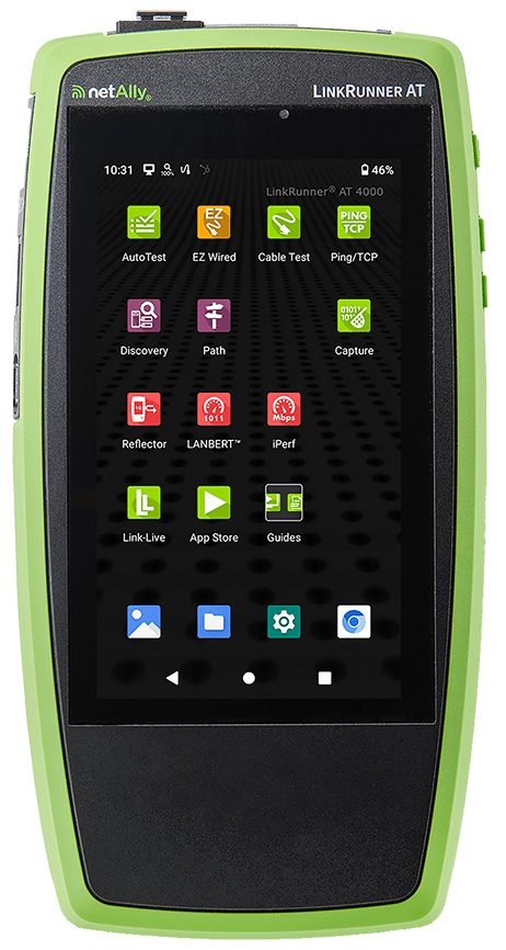 LinkRunner 10G Home Screen