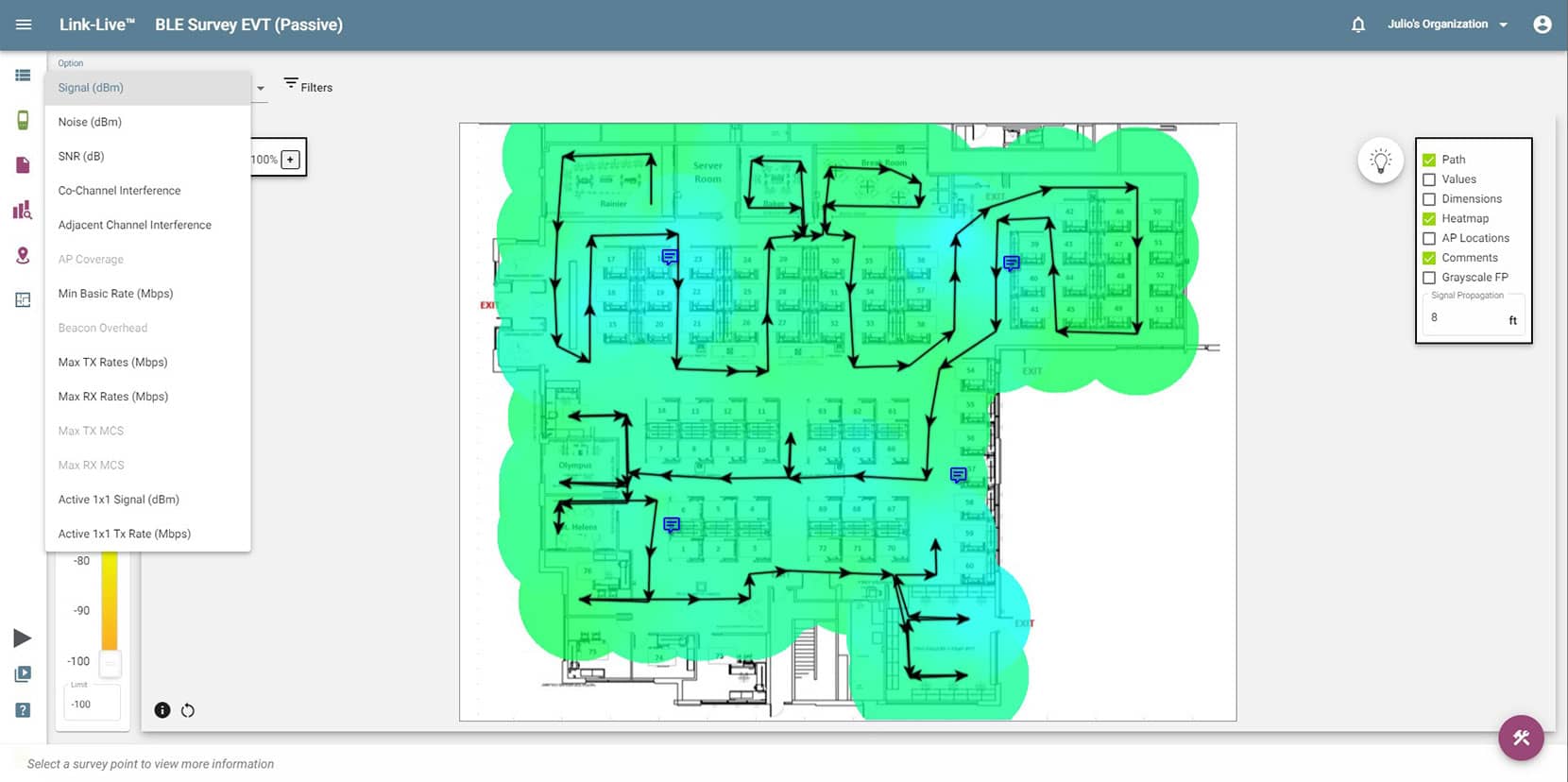 AirMagnet Planner Home Screen