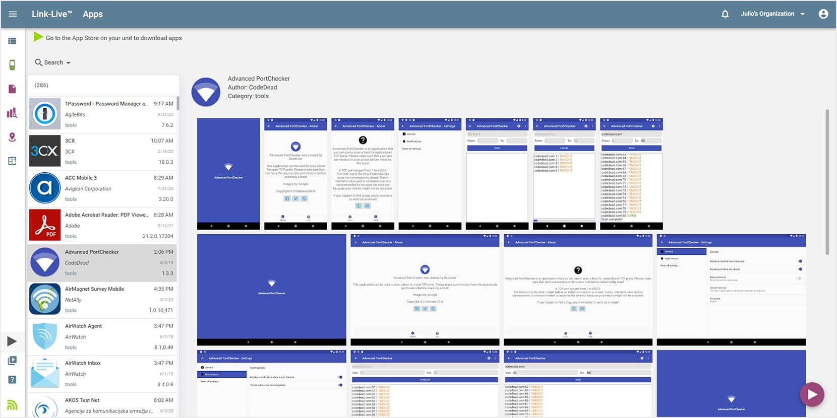 AirMagnet Planner Home Screen