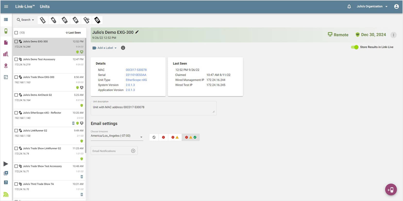 AirMagnet Planner Home Screen