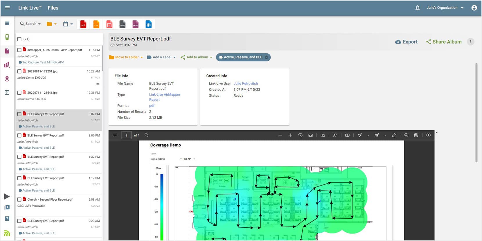 AirMagnet Planner Home Screen