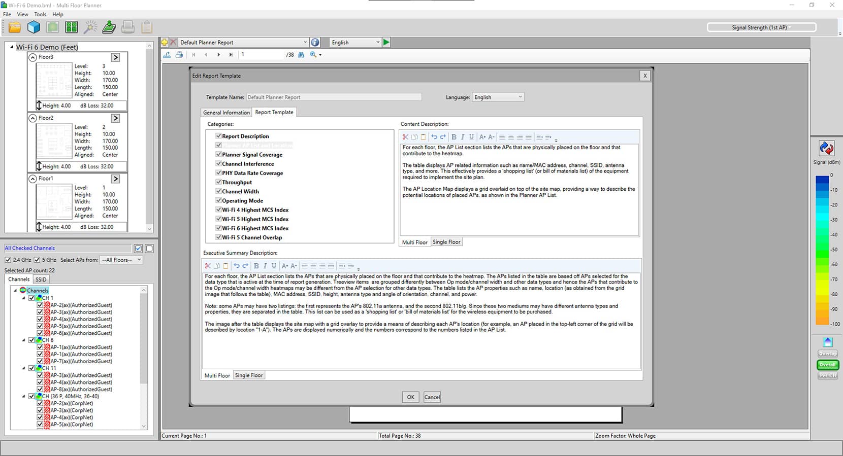AirMagnet Planner Home Screen