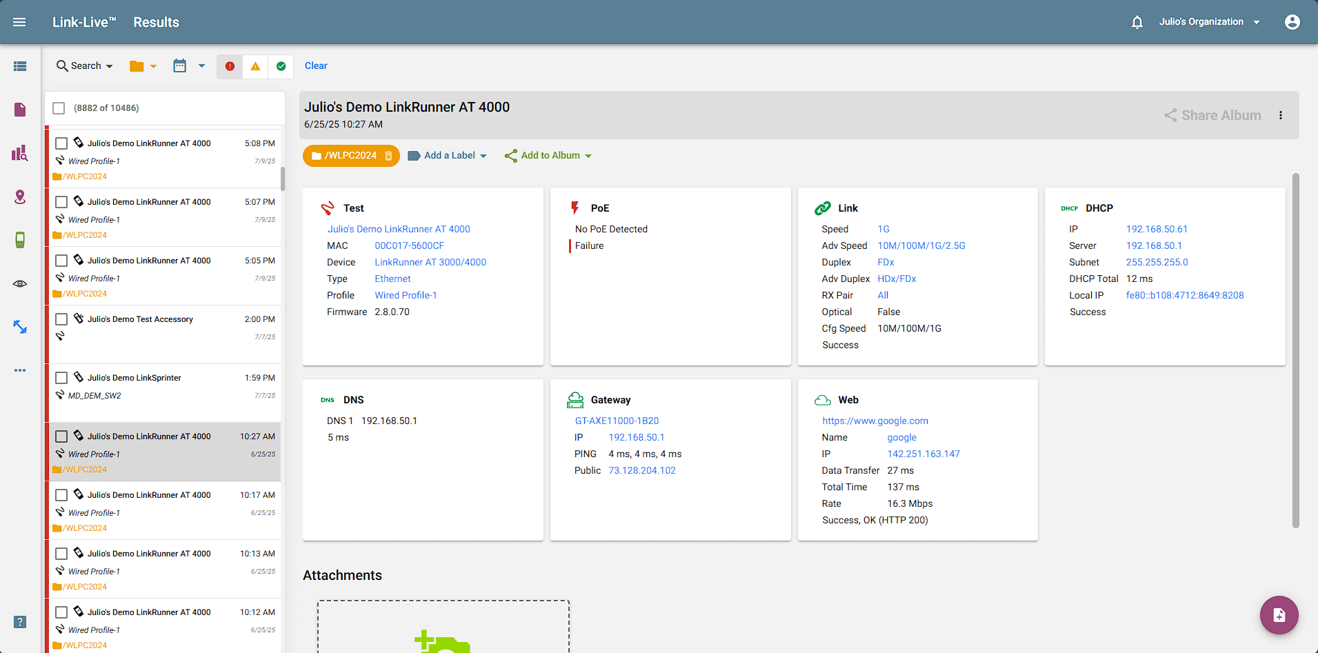 AirMagnet Planner Home Screen